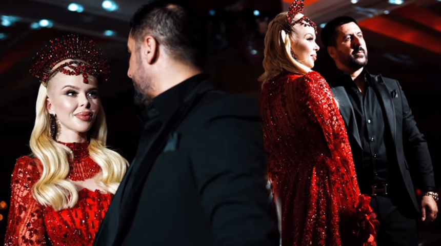 &Ccedil;ağla &Ouml;z kına gecesinde altınları abarttı! Parmağına kadar altın taktı