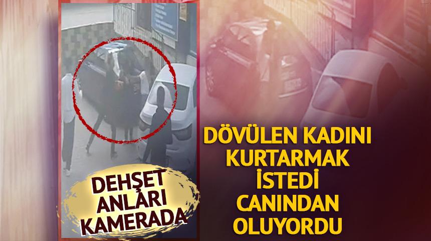 D&ouml;v&uuml;len kadını kurtarmak istedi canından oluyordu! Dehşet anları kamerada
