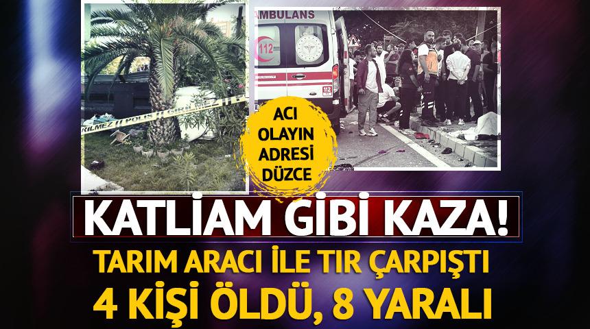 D&uuml;zce'de katliam gibi kaza: 4 &ouml;l&uuml;, 8 yaralı