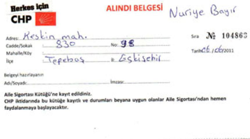 CHP'den oy karşılığı "Aile Sigortası"