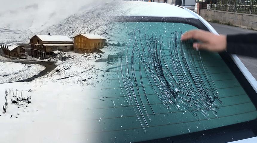 Eyl&uuml;l ayında kış s&uuml;rprizi! Bir şehirde kar bir şehirde buz: Termometre -5'i g&ouml;rd&uuml;