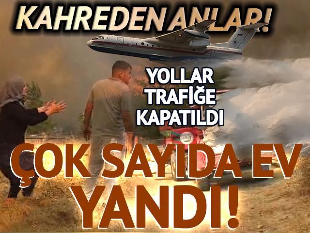 Kozan'da korkutan anlar! 7 ev yandı, yollar trafiğe kapatıldı