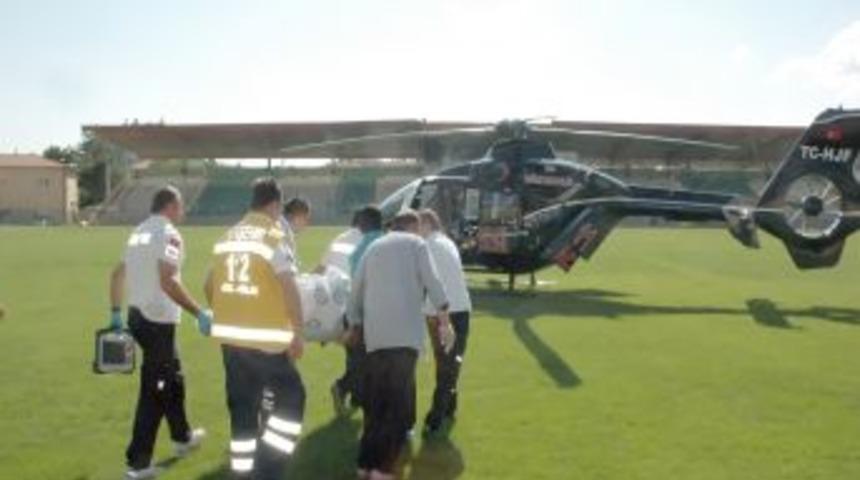 Kalp krizi ge&ccedil;iren hasta hava ambulansıyla Kayseri'ye g&ouml;t&uuml;r&uuml;ld&uuml;