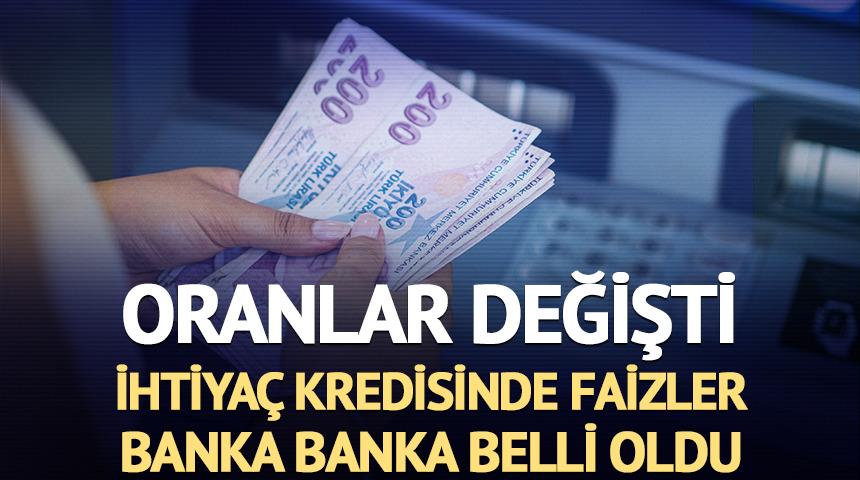 400 bin TL ihtiya&ccedil; kredisi faizi banka banka belli oldu