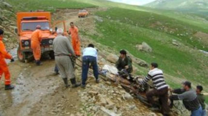 Giresun'da inek kurtarma operasyonu