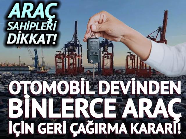 Toyota'dan binlerce ara&ccedil; i&ccedil;in geri &ccedil;ağırma kararı!