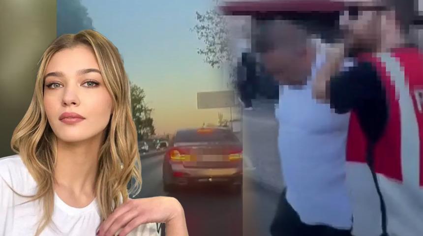 Melisa D&ouml;ngel trafikte kabusu yaşadı: &Ouml;n&uuml;n&uuml; kesip silahla tehdit etti