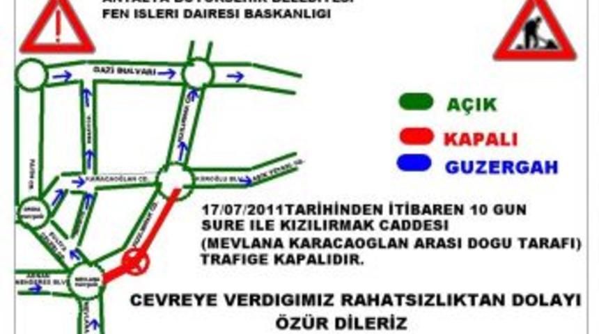 B&uuml;y&uuml;kşehir Belediyesi Antalya'da bir kez daha yol kapatacak