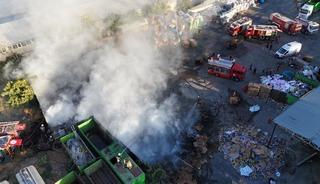 Bursa&rsquo;da geri d&ouml;n&uuml;ş&uuml;m deposunda korkutan yangın