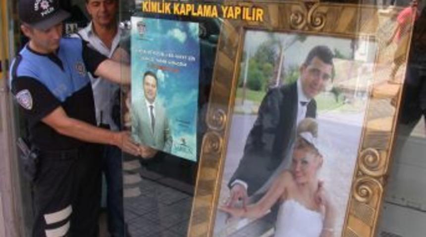 Maganda terörüne karşı polisten afişli bilgilendirme