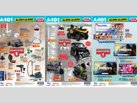 A101'e On-Road ATV geliyor! 17 Eyl&uuml;l 2026 A101 Akt&uuml;el kataloğu 