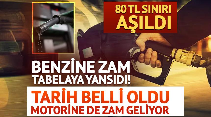 Benzine zam tabelaya yansıdı! 3 b&uuml;y&uuml;kşehirde 80 TL sınırı aşıldı