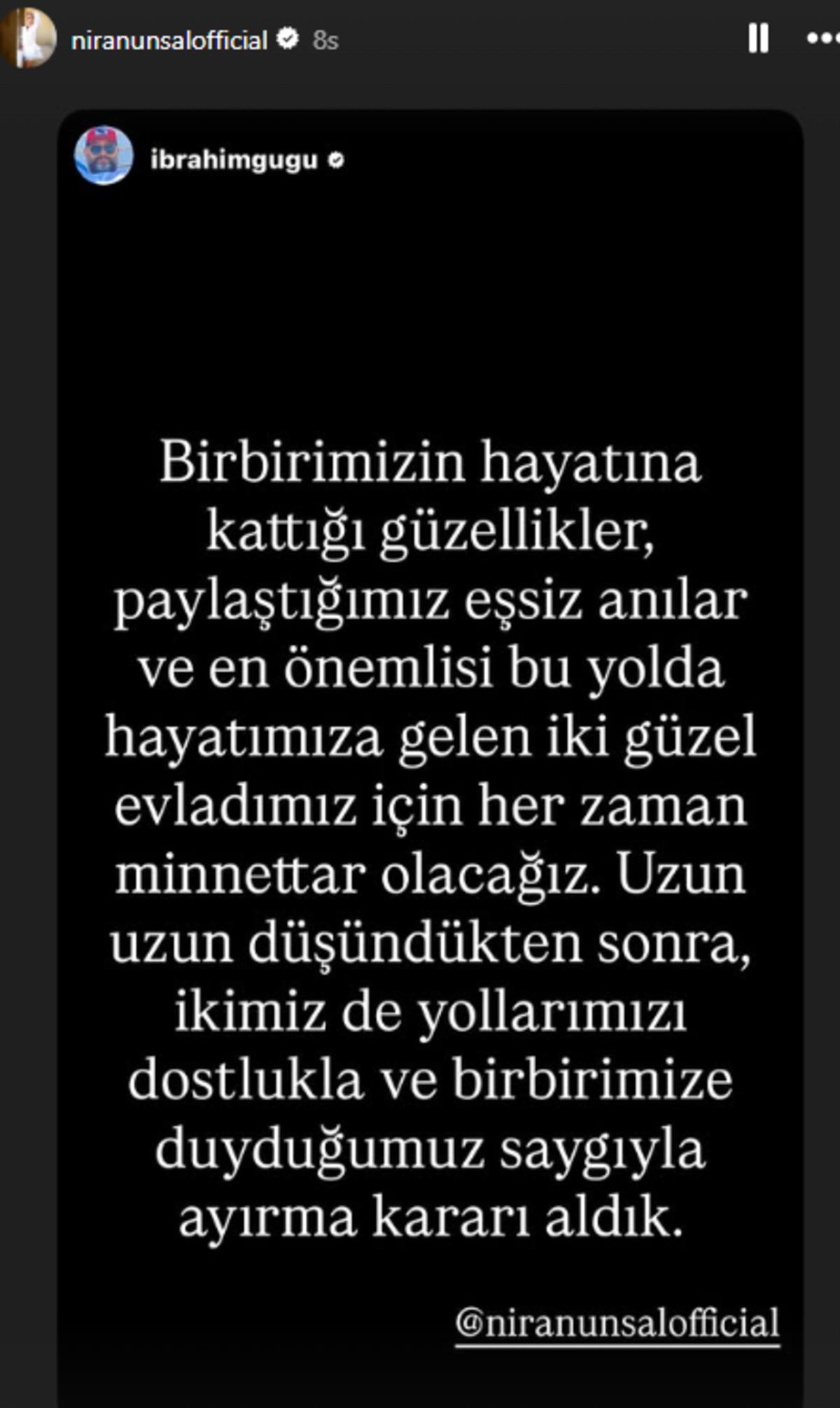 Niran Ünsal ile İbrahim Gugu boşanıyor! Kararını böyle duyurdu 2