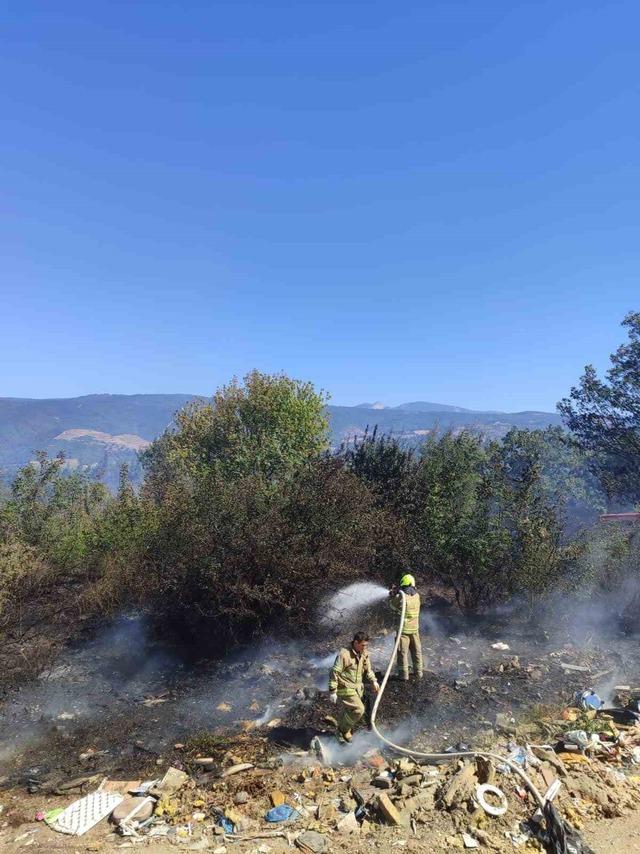 Burhaniye de yangın orman ekipleriyle s&ouml;nd&uuml;r&uuml;ld&uuml; 2