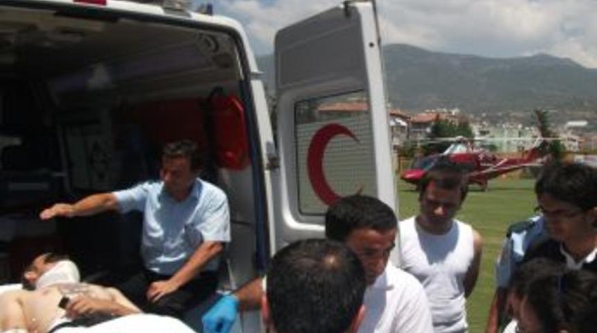 Helikopter ambulans, kopan ayak parmağı i&ccedil;in u&ccedil;tu