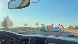 Makas atan sürücü trafiği tehlikeye attı