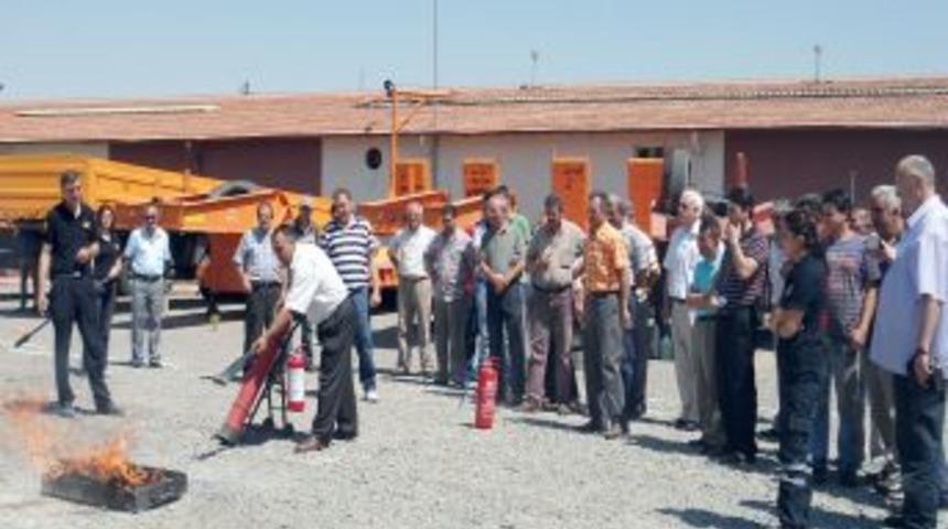 Karayolları B&ouml;lge M&uuml;d&uuml;rl&uuml;ğ&uuml;&rsquo;nde yangın tatbikatı