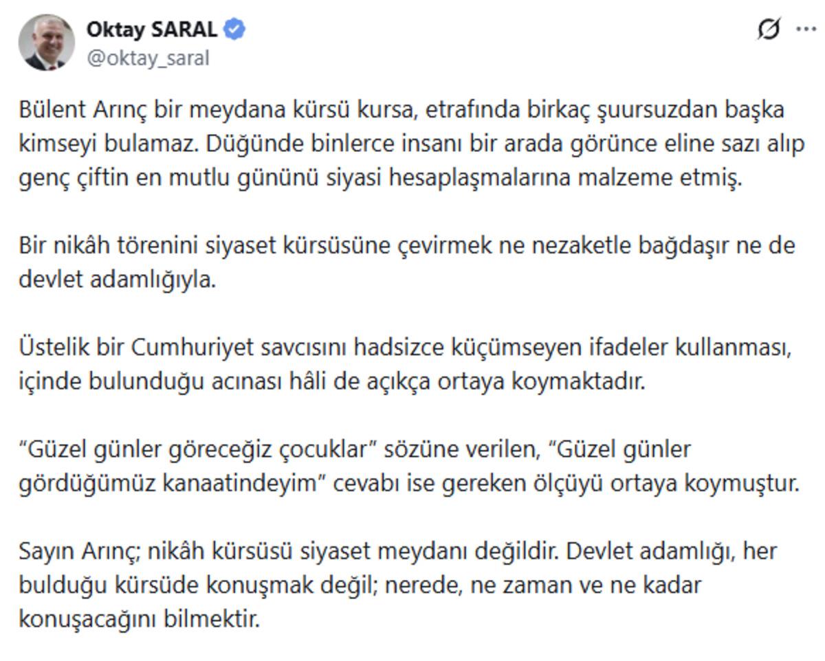 B&uuml;lent Arın&ccedil; a hem AK Parti den hem Beştepe den sert tepki:  Birka&ccedil; şuursuzdan başka...  4