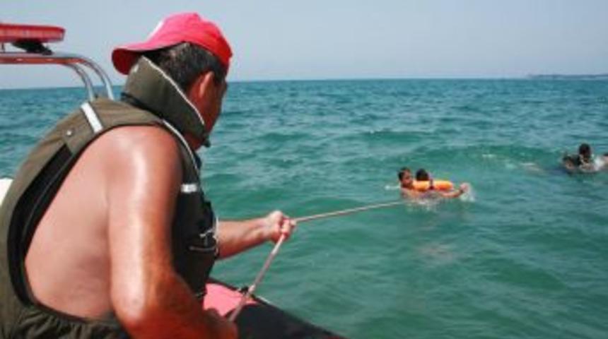 Sahilde nefes kesen kurtarma tatbikatı