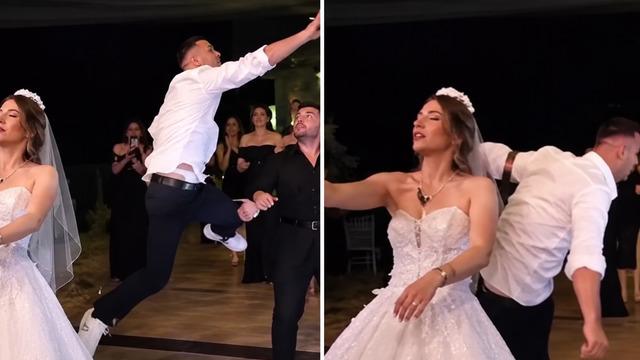 Çiçeğini atan gelini ezdiler! Düğün klasiği olaylı bitti