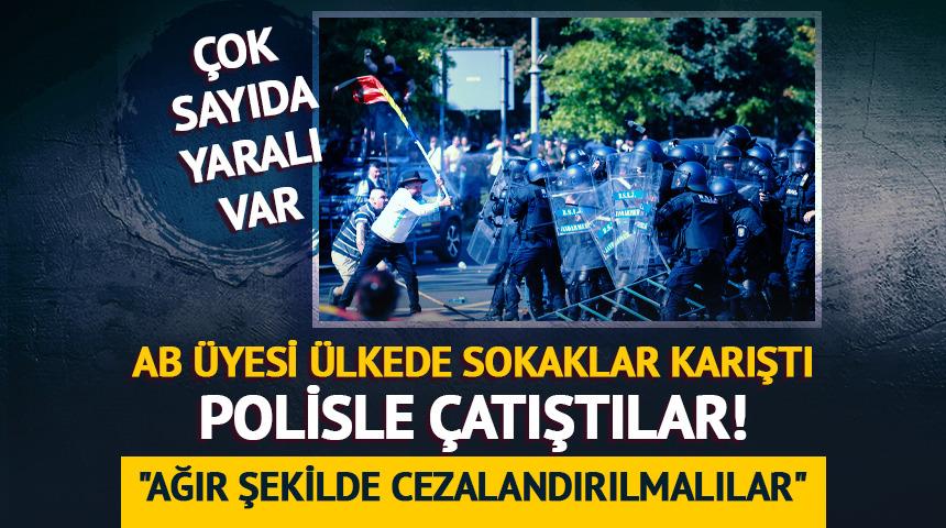 Romanya&rsquo;da &ccedil;ift&ccedil;iler g&uuml;venlik g&uuml;&ccedil;leriyle &ccedil;atıştı: 24 yaralı