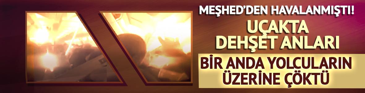 Yolcu u&ccedil;ağında dehşet anları! Kabinin tavanı &ccedil;&ouml;kt&uuml;