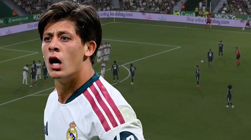 Sen ne yaptın Arda G&uuml;ler! Real Madrid formasıyla frikikten inanılmaz gol