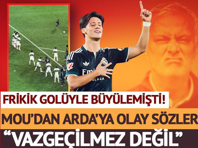 Attığı frikik gol&uuml;yle b&uuml;y&uuml;lemişti! Mourinho'dan Arda G&uuml;ler i&ccedil;in olay s&ouml;zler: Vazge&ccedil;ilmez değil!