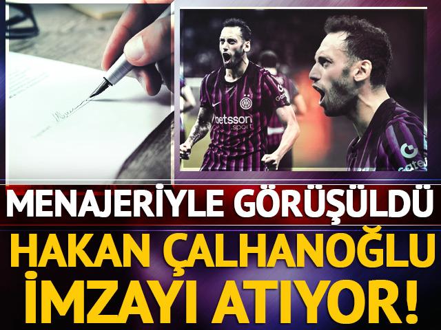 Menajeriyle resmi olarak g&ouml;r&uuml;ş&uuml;ld&uuml;! Hakan &Ccedil;alhanoğlu imzayı atıyor