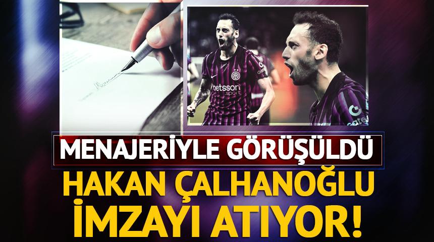 Menajeriyle resmi olarak g&ouml;r&uuml;ş&uuml;ld&uuml;! Hakan &Ccedil;alhanoğlu imzayı atıyor