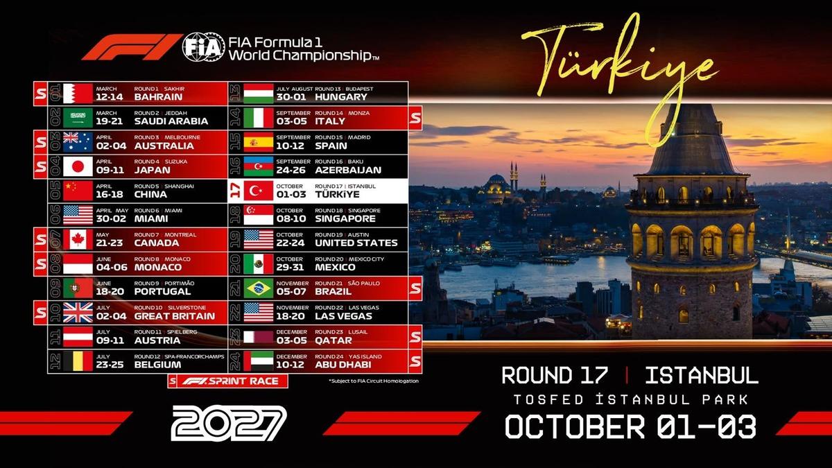 Formula 1 de 2027 takvimi belli oldu! İşte Türkiye GP sinin tarihi 9