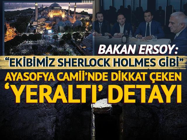 Ayasofya Camii'nde dikkat &ccedil;eken yeraltı t&uuml;nelleri