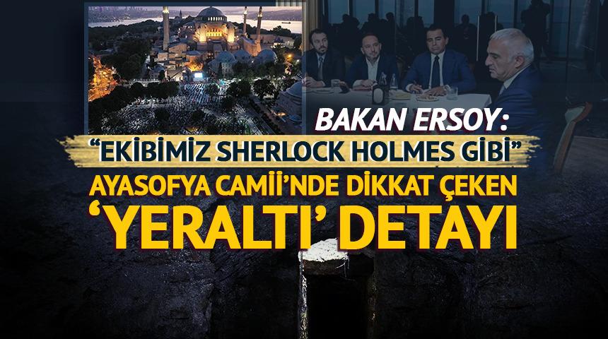 Ayasofya Camii'nde dikkat &ccedil;eken yeraltı t&uuml;nelleri