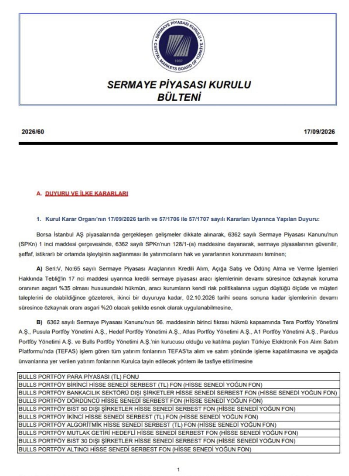 SPK dan bir hamle daha! 7 şirketin fonları işleme kapatıldı... Pusula ve Tera da var 2