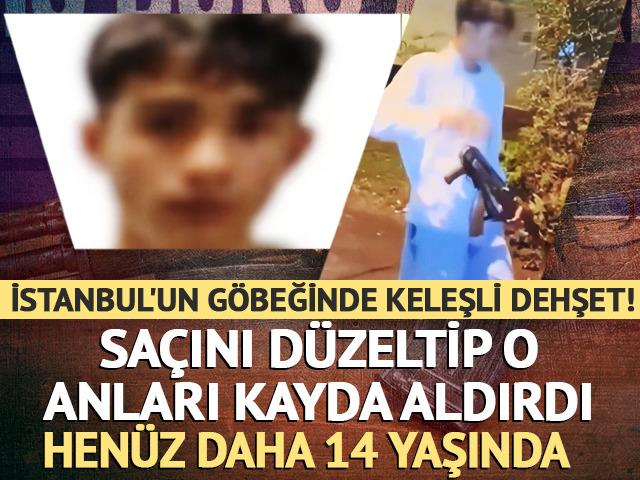 Sarıyer'de kalaşnikoflu dehşet! Yaşı hen&uuml;z 14... Husumetlisinin evine gidip havaya ateş a&ccedil;tı