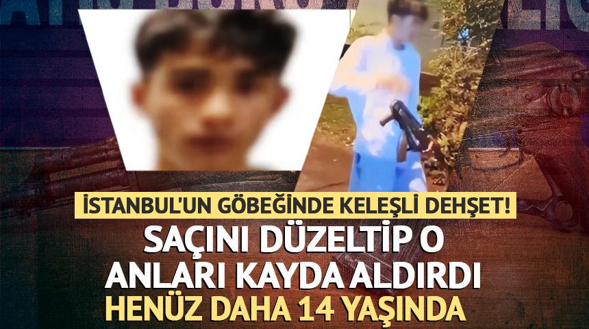 Sarıyer'de kalaşnikoflu dehşet! Yaşı hen&uuml;z 14... Husumetlisinin evine gidip havaya ateş a&ccedil;tı