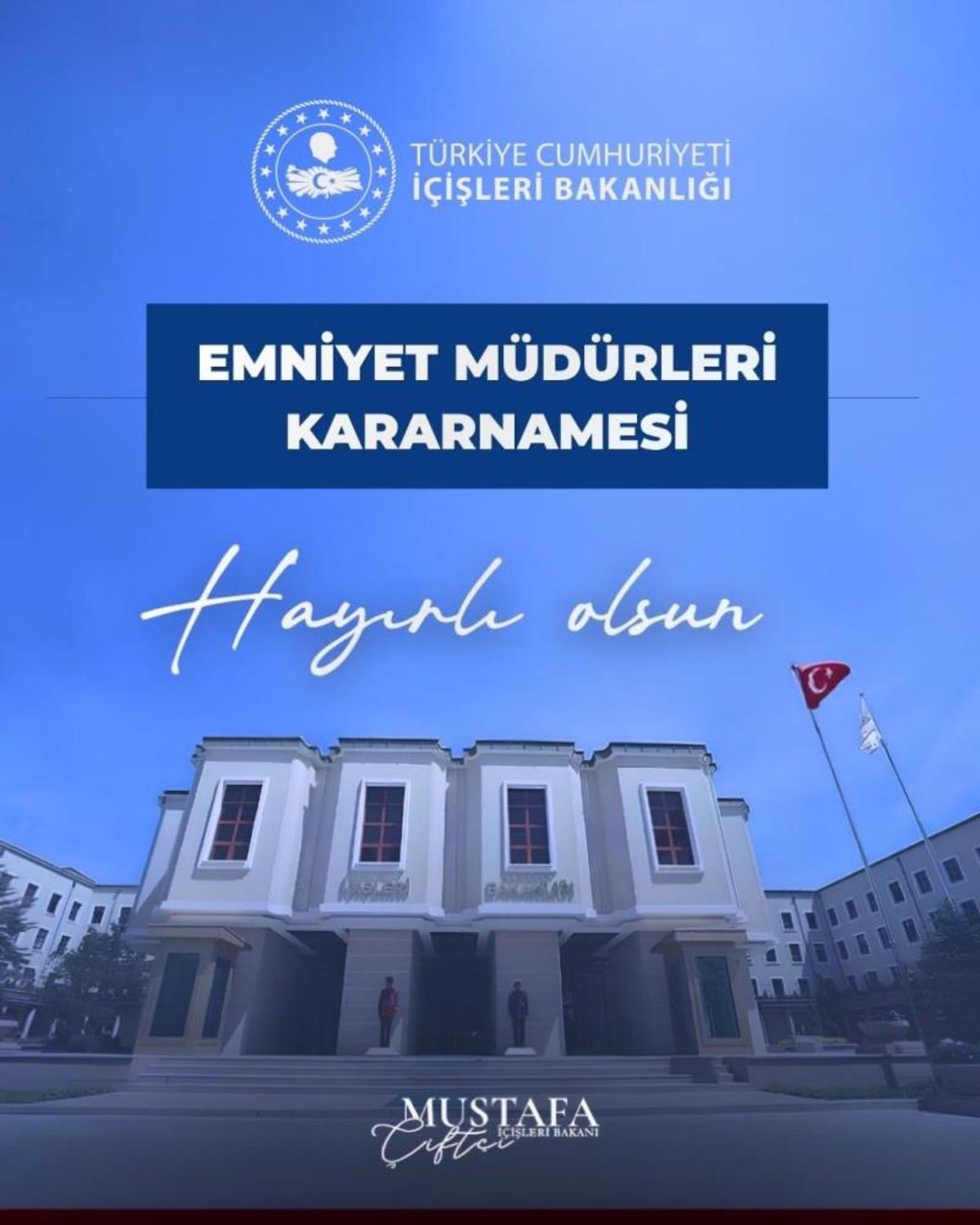 Resmi Gazete de yayımlandı: 39 ilin emniyet m&uuml;d&uuml;r&uuml;n&uuml;n yeri değişti, 24 ilin emniyet m&uuml;d&uuml;r&uuml; merkeze &ccedil;ekildi 5