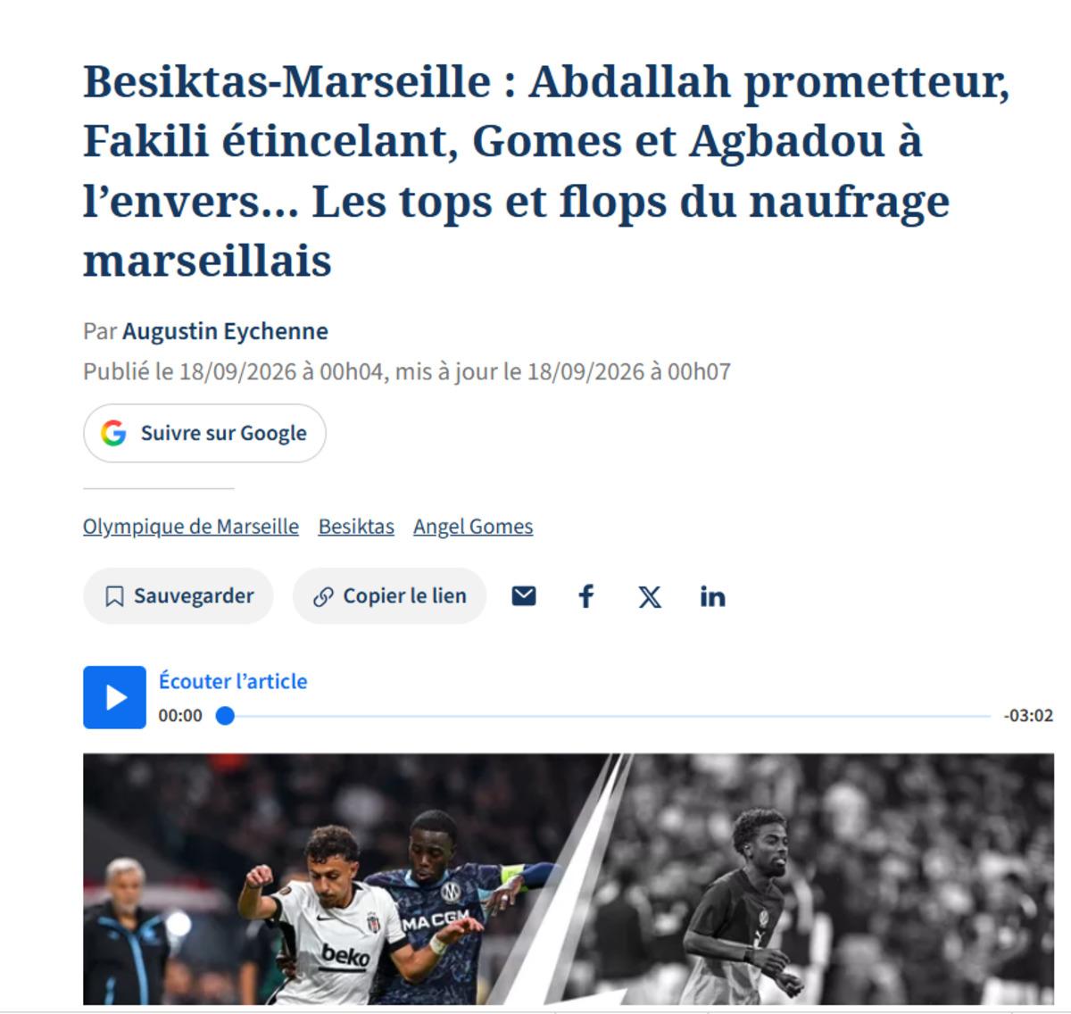 Beşiktaş ın Marsilya zaferi Fransız basınında! "İstanbul da çöktüler" 4