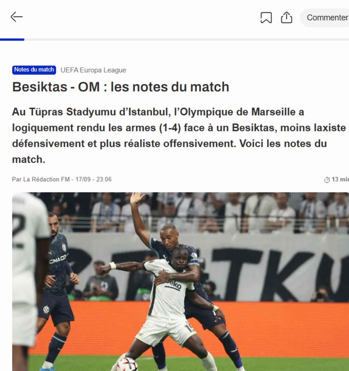 Beşiktaş ın Marsilya zaferi Fransız basınında! "İstanbul da çöktüler" 5