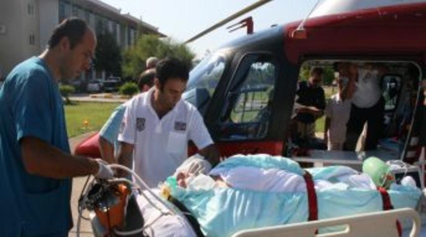 Kalbi duran Hollandalı turist, helikopterle Antalya&rsquo;ya sevk edildi