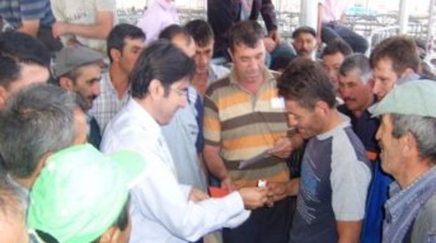 Şuhut'ta 32 vatandaşa koyun ve ko&ccedil; dağıtıldı