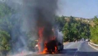 Kahramanmaraş&rsquo;ta kamyon yangını