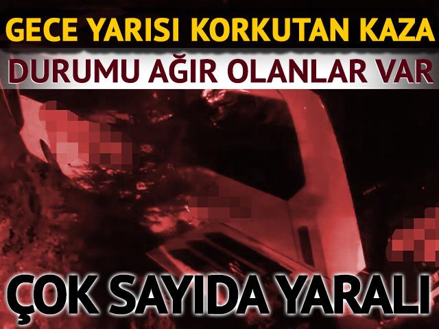 Yolcu otob&uuml;s&uuml;n&uuml;n korkutan kazası: &Ccedil;ok sayıda yaralı var