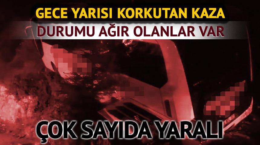 Yolcu otob&uuml;s&uuml;n&uuml;n korkutan kazası: &Ccedil;ok sayıda yaralı var