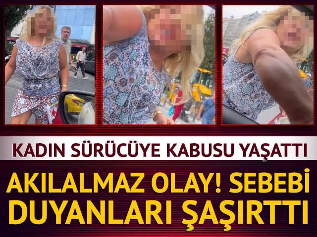 Korna &ccedil;alınca &ccedil;ılgına d&ouml;nd&uuml;! Kadın s&uuml;r&uuml;c&uuml;ye b&ouml;yle saldırdı