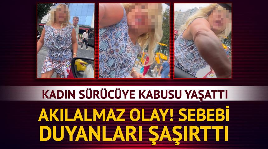 Korna &ccedil;alınca &ccedil;ılgına d&ouml;nd&uuml;! Kadın s&uuml;r&uuml;c&uuml;ye b&ouml;yle saldırdı