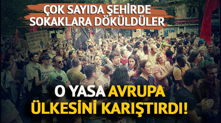 Fransa&rsquo;da binlerce kişi sokağa d&ouml;k&uuml;ld&uuml;: Sloganlarla y&uuml;r&uuml;d&uuml;