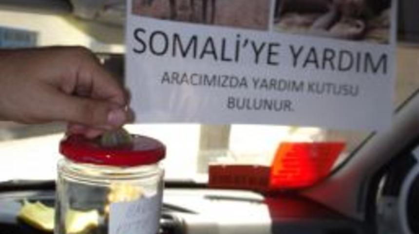 Ara&ccedil;larına Somali i&ccedil;in yardım kutusu koydular