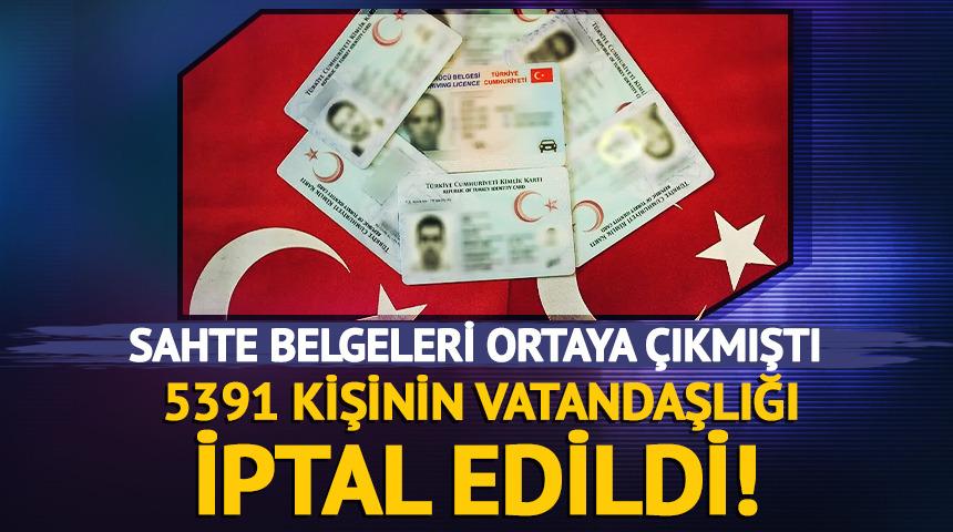 İ&ccedil;işleri Bakanlığı'ndan 'vatandaşlık' a&ccedil;ıklaması! 5391 kişininki iptal edildi