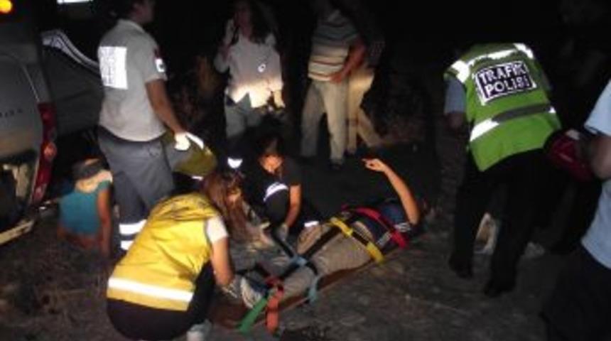 K&ouml;peğe &ccedil;arpmamak isterken k&ouml;pr&uuml;den u&ccedil;tu: 4 yaralı